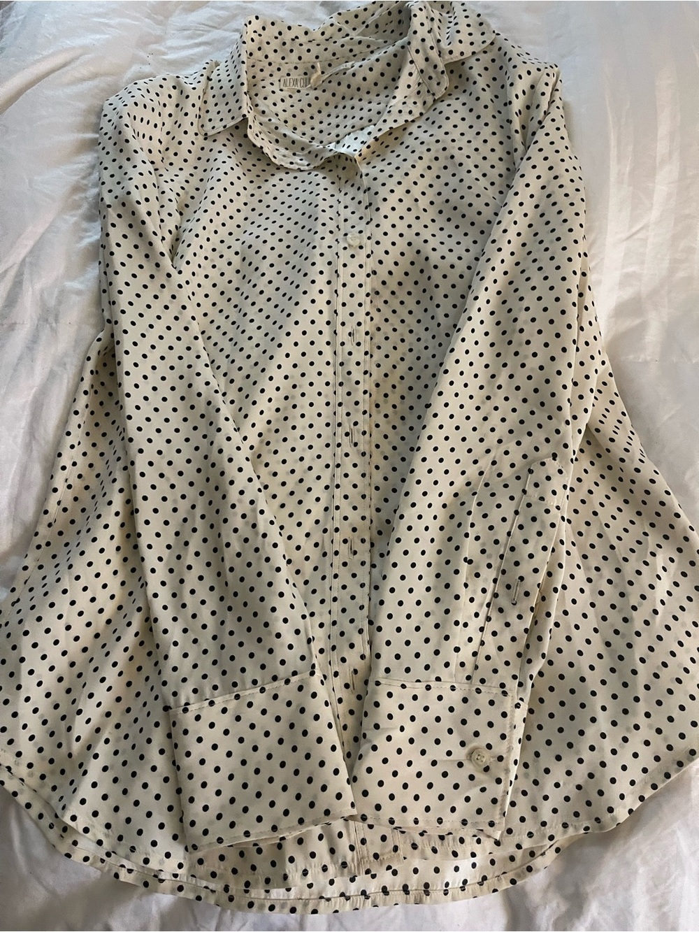 Alexa Chung for madewell silk polka dot button down blouse